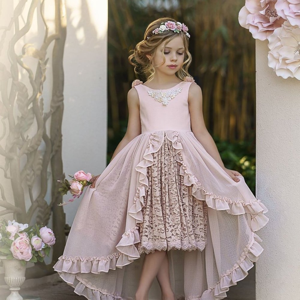 NWT Dollcake So Lady Like Frock Dress Pink Lace Special Photo Hi Low sz 6